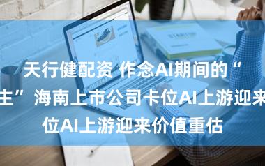 天行健配资 作念AI期间的“卖铲东谈主” 海南上市公司卡位AI上游迎来价值重估