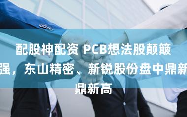 配股神配资 PCB想法股颠簸走强，东山精密、新锐股份盘中鼎新高