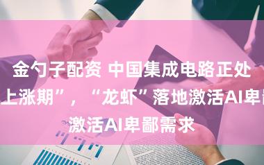 金勺子配资 中国集成电路正处“要道上涨期”，“龙虾”落地激活AI卑鄙需求